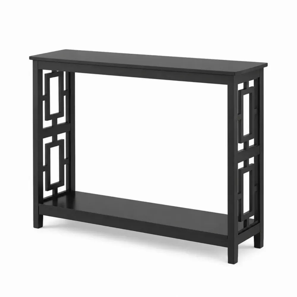 Konsolentisch mit Ablage 110 x 35 x 80 cm MDF rechteckig Schwarz