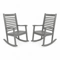 Garten-Schaukelstühle 2er Set mit Armlehnen 67 x 86 x 108 cm HDPE-Kunststoff Grau