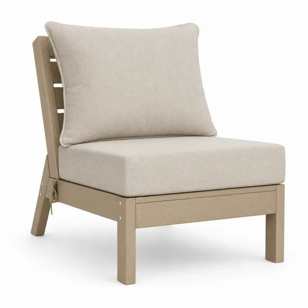 Garten-Loungesessel ohne Armlehnen 70 x 84 x 82 cm Aluminium Polyester Beige Taupe